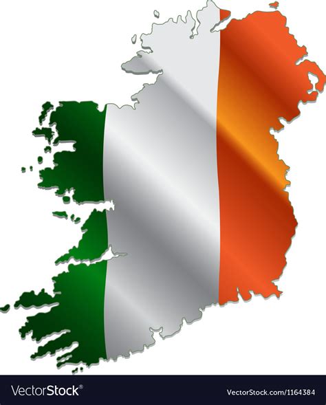 Ireland Map With Flag Royalty Free Vector Image