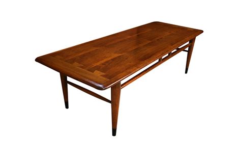 Gorgeous midcentury oval shaped coffee table with slightly slanted solid wood tapered legs, a walnut veneer top, and a breathtaking dark pecan finish. Mid Century Modern Furniture Lane Coffee Table Inlaid ...