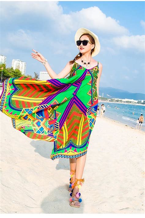 Hualong Strap Sleeveless Chiffon Beach Party Dresses Online Store For