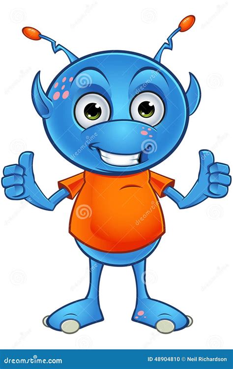 Light Blue Alien Character Stock Vector Illustration Of Smile 48904810