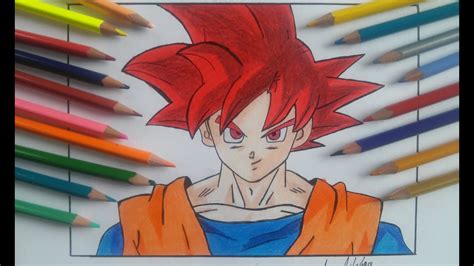 Como Desenhar Goku Super Saiyan God Passo A Passo How To Draw Goku