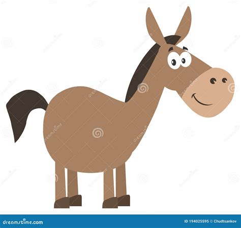 Smiling Donkey Cartoon Character Editorial Image Illustration Of
