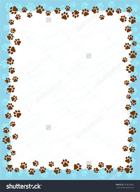 Dog Paw Print Border Template