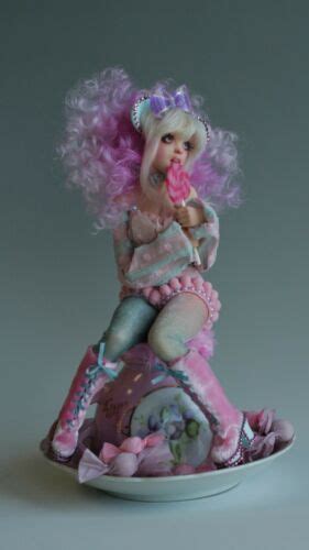 Pink Candy Wonderland Lollipop Dormouse Ooak Sculpture By Nicole West