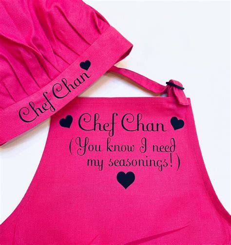 Chef Apron And Chef Hat Personalized Apron Adult Chef Hat Etsy