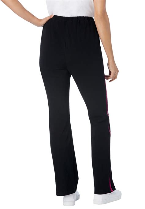 Woman Within Plus Size Stretch Cotton Side Stripe Bootcut Pant Ebay