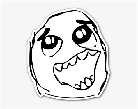 Rage Face Happy Daaah Sticker Meme Faces Cut Out 545x600 Png