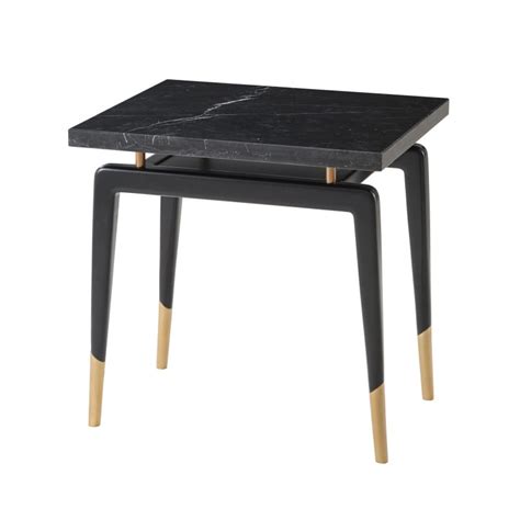 Carlo Black Marble Side Table Mecox Gardens