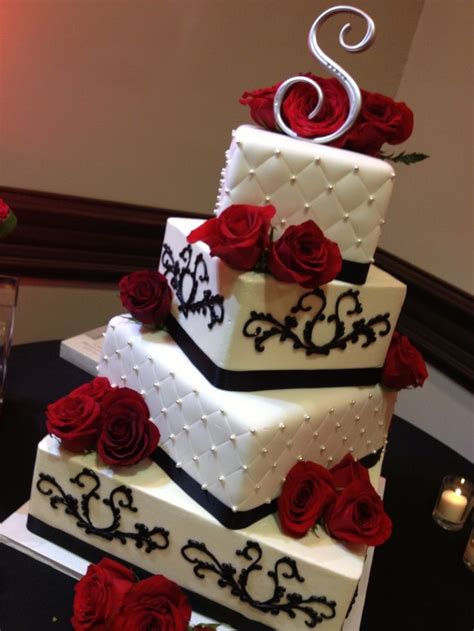 Red White And Black Wedding Cake Events Pinterest Wedding Cake