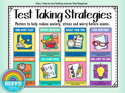 Test Taking Strategies Worksheet