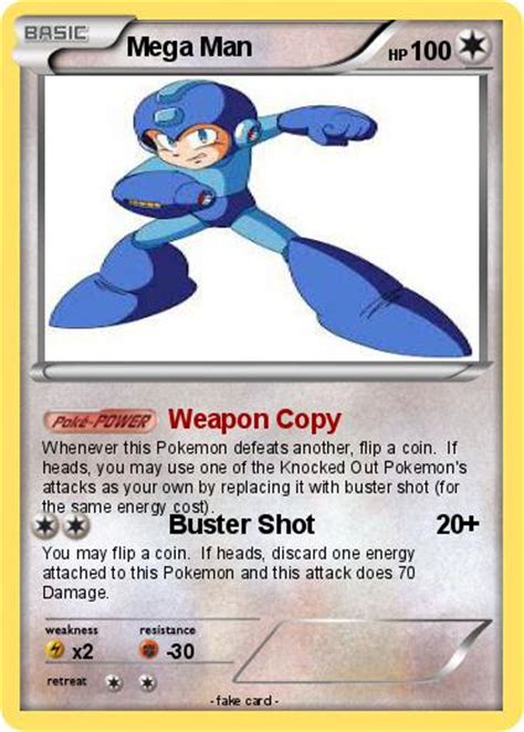 Pokémon Mega Man 222 222 Weapon Copy My Pokemon Card