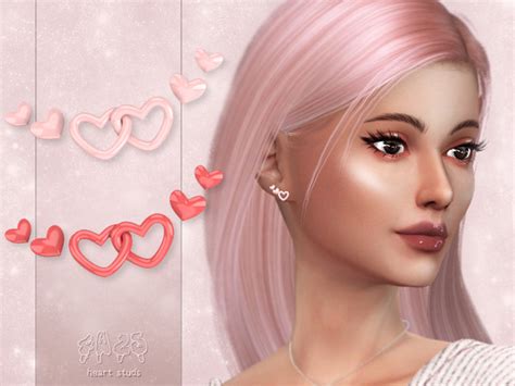 Heart Studs By 4w25 Sims At Tsr Sims 4 Updates