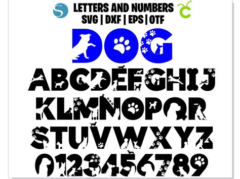 Hundeschriftart SVG Hund Schriftart Otf Hundebuchstaben Svg Etsy