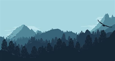 Download Silhouette Mountain Aesthetic Wallpaper