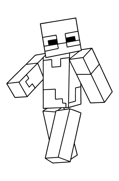 Minecraft Baby Zombie Coloring Pages And Book For Kids