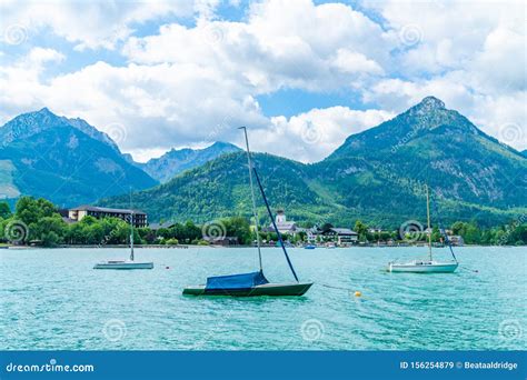 Lake Wolfgangsee Austria Stock Image Image Of Attraction 156254879