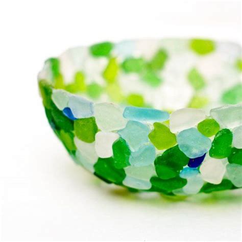 Make This Easy Sea Glass Bowl With Glue And Plastic Sandwich Wrap Fun Video Tutorial Glass
