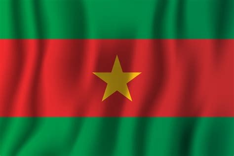 Burkina Faso Realistic Waving Flag Vector Illustration National