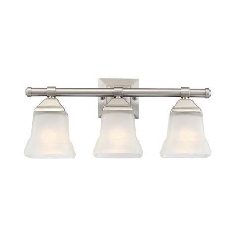Roone fixtures are elegance redefined, and striking from any angle. Portfolio 3-Light 19-in Brushed Nickel Bell Vanity Light ...