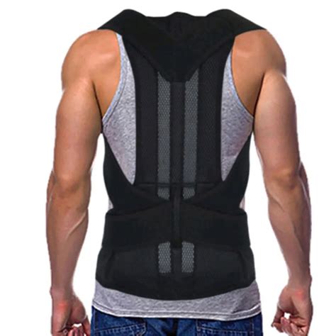 Adjustable Black Back Posture Corrector Shoulder Lumbar Spine Brace