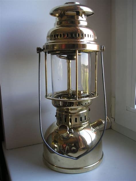 ANTIQUE German KEROSENE LANTERN Gas LAMP Petromax Rapid BRASS Antique