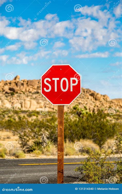 A Stop Road Sign Stock Photo Image Of Desert Outdoors 131314340