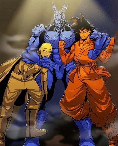Anime Heroes Goku Dbz All Might Bnha Saitama Opm Anime Dragon Ball