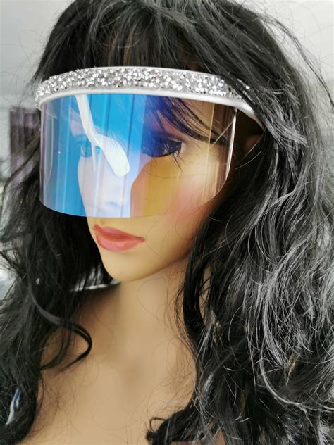 Mirrored Sunglasses Visor Available In 4 Colours Of Lenses Etsy