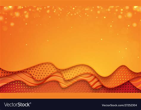 Modern Orange Wavy Background Orange Paper Cut Vector Image