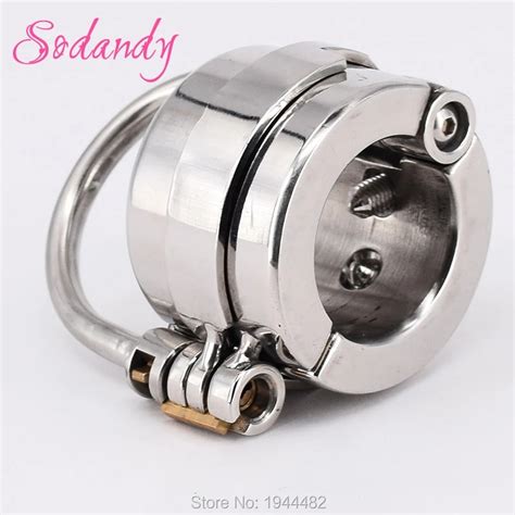 Mens Penis Ball Locking Chastity Device Male Spiked Ball Stretcher Stainless Steel Penis