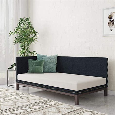 Dhp Dale Upholstered Daybedsofa Bed Frame Full Size Grey Linen