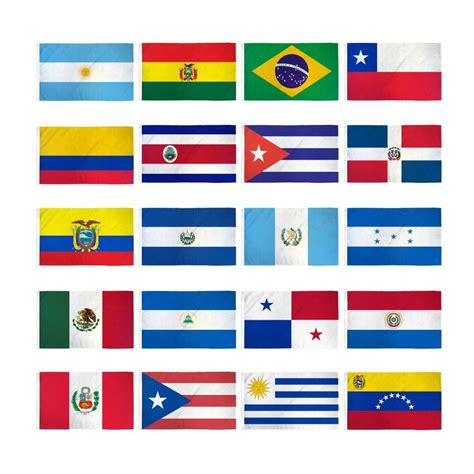 Set Of 20 Latin American Country Flags 2x3ft Latin America Countries Flags Set Ebay
