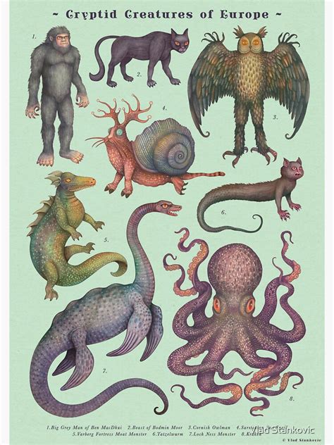 Cryptids Of Europe Cryptozoology Species Sticker For Sale By