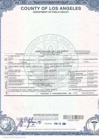 Birth Certificate Inglewood Apostille