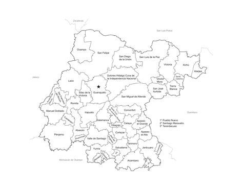 Mapa De Guanajuato Gratis Con Nombres En Pdf Y Con Los Municipios
