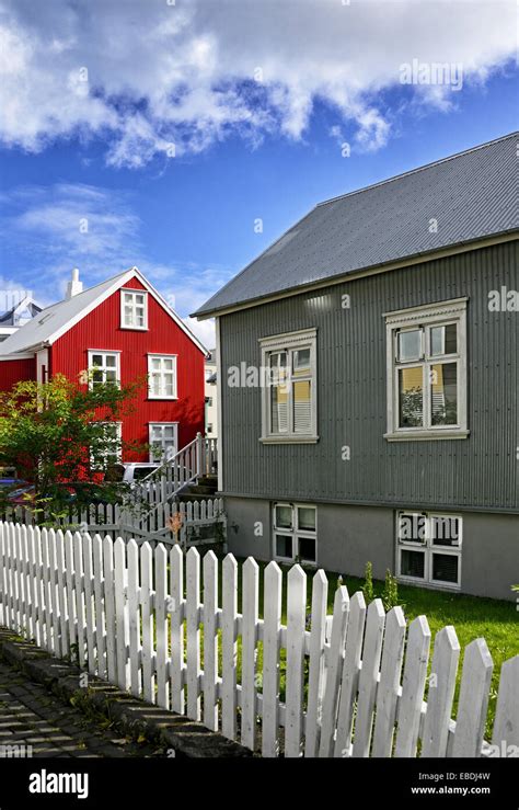 Typical Houses In Reykjavik Iceland Stock Photo Alamy