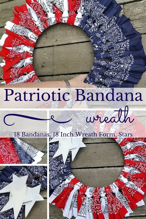 How To Make An Easy Patriotic Bandana Wreath My Thrifty House
