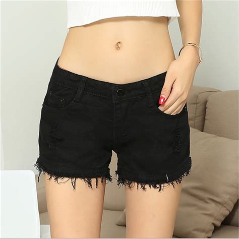 New 2016 Women Ladies Casual Summer Solid Low Waist Denim Sexy Ripped