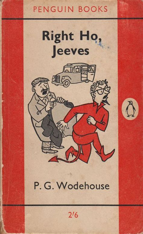 the orange penguin books cover of p g wodehouse s right ho jeeves