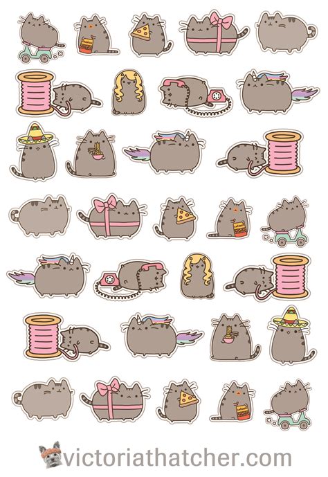 Free Printable Cricut Ready Pusheen Cat Planner Stickers From Victoria