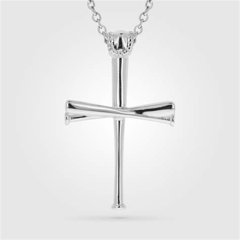 Polished jersey number pendant with chain necklace. 2.0 Baseball Bat Cross Necklace Pendant - All In Faith