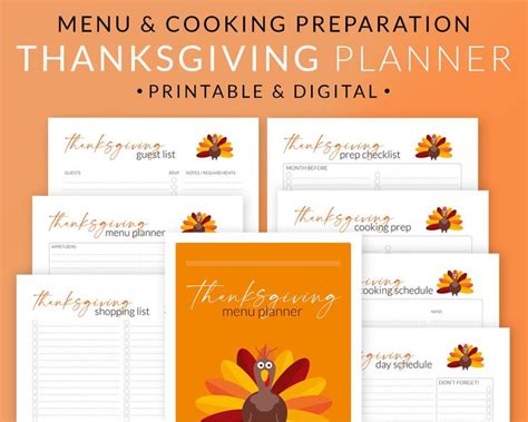 Thanksgiving Dinner Menus With Turkey On Them And The Words