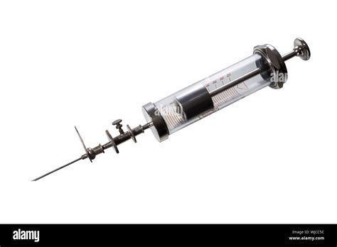 Vintage Syringes Isolated On White Stock Photo Alamy