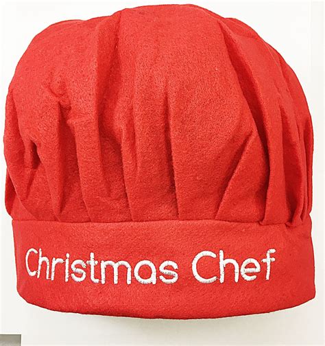 Xmas Chef Hat Adult Christmas Chef Fancy Dress Novelty Santa Cooking