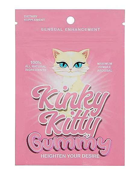 kinky kitty strawberry flavored gummy female sensual enhancement supplement spencer s