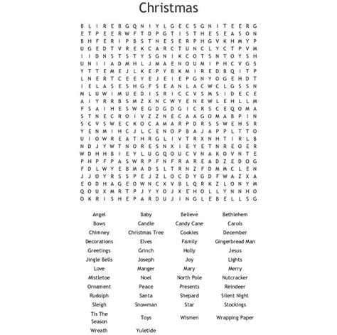 Christmas Word Search Wordmint Word Search Printable