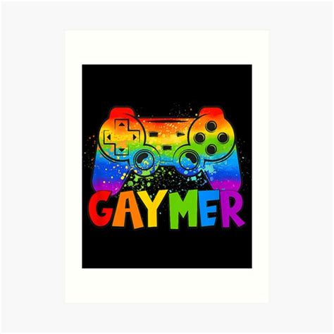 Gaymer Gay Pride Flag Lgbt Gamer Lgbtq Gaming Gamepad Art Print For