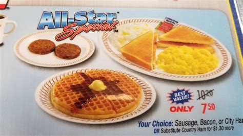Waffle House Menu All Star Collin Jordon
