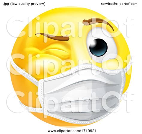 Emoji Emoticon Ppe Medical Mask Face Winking By