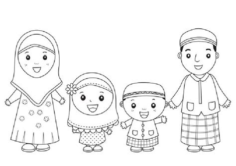 Detail Gambar Mewarnai Keluarga Muslim Koleksi Nomer 4
